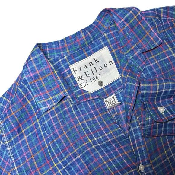 Frank & Eileen Tops - Frank & Eileen Womens Barry Linen Relaxed Plaid Button Up Size M
